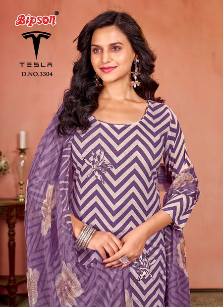 Tesla 3304 By Bipson Pure Cotton Print With Embroidery Dress Material Bulk Orders In India
